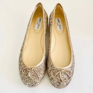 AUTHENTIC AND BRAND NEW JIMMY CHOO GLITTER BALLET FLATS